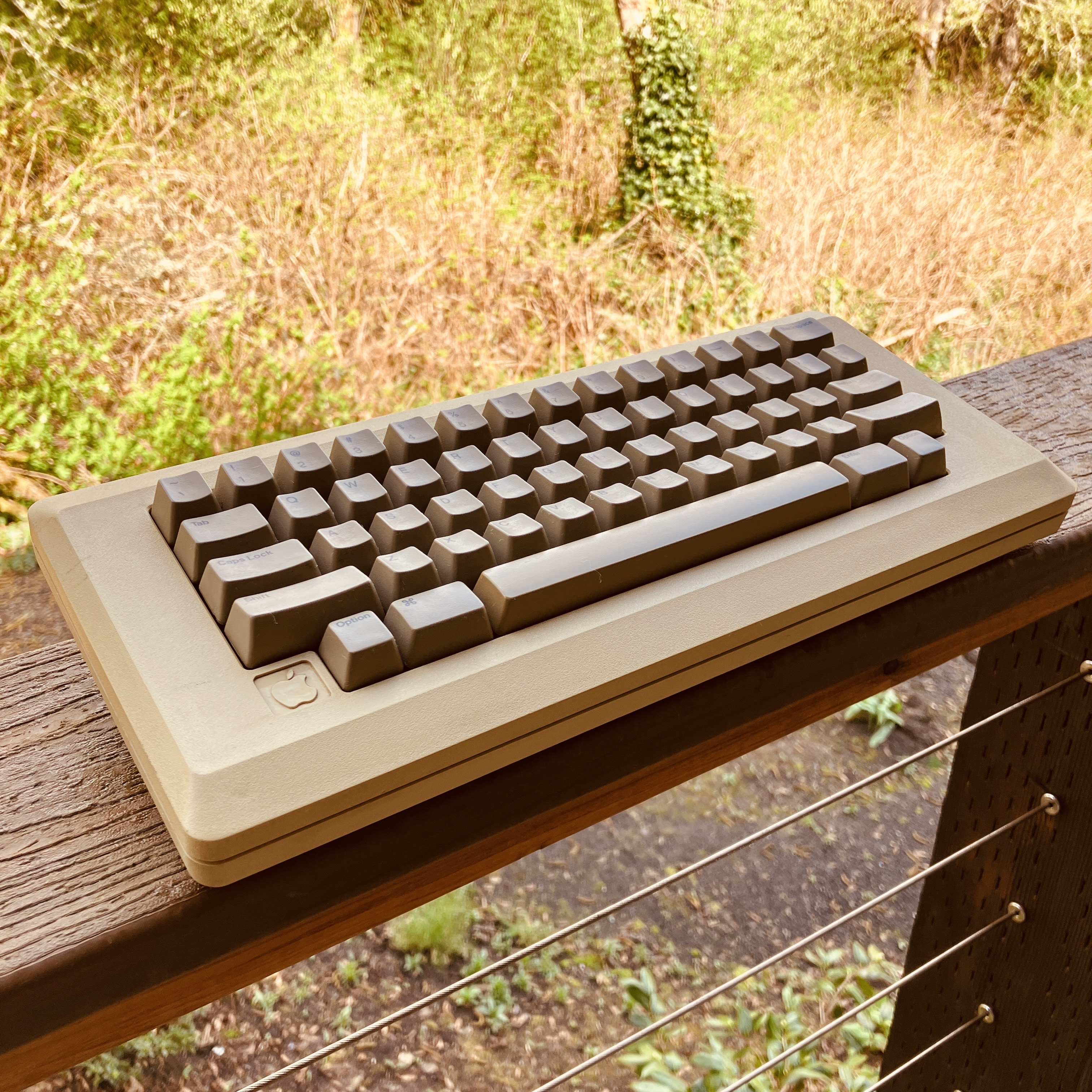 Apple Keyboard on balcony