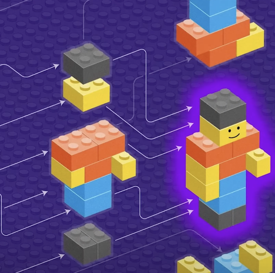 Assembly of Lego blocks as metaphor