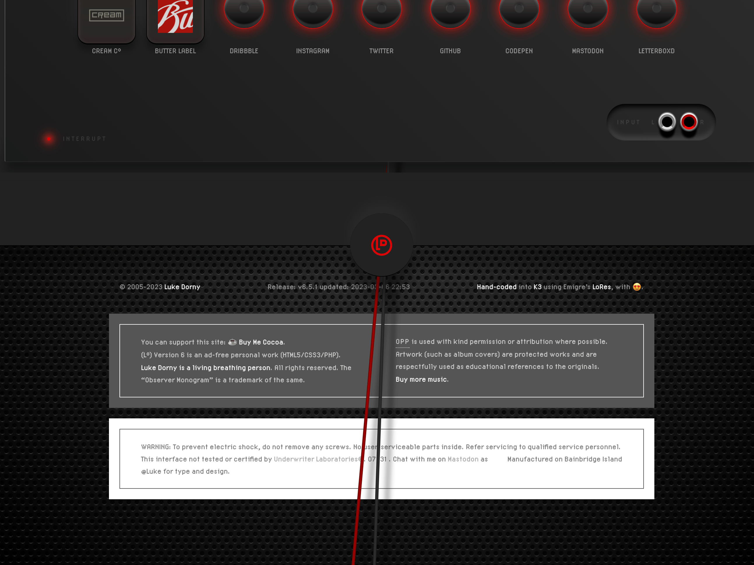 homepage design for lukedorny.com v6