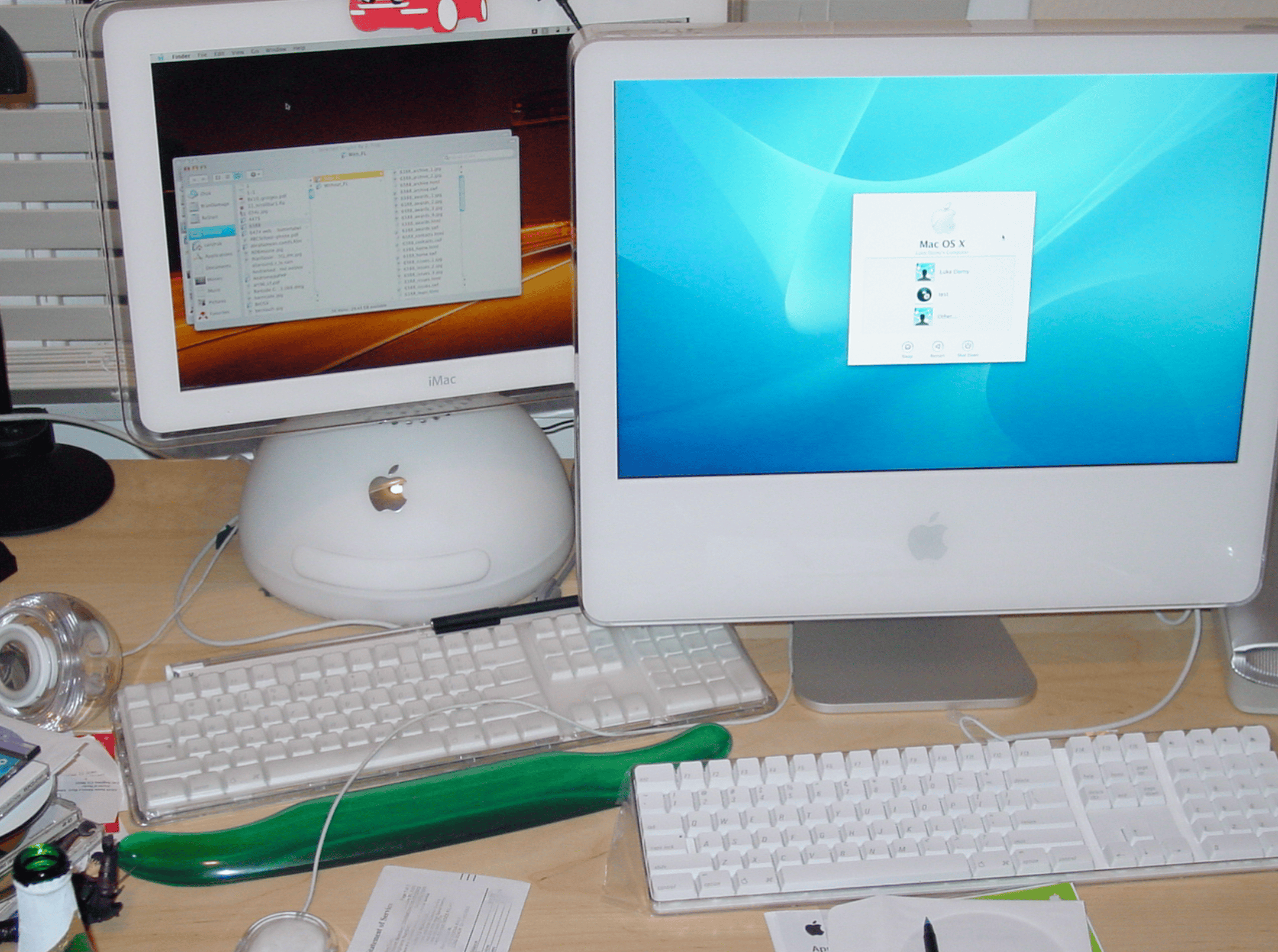 two imac computers on Lukes desk
