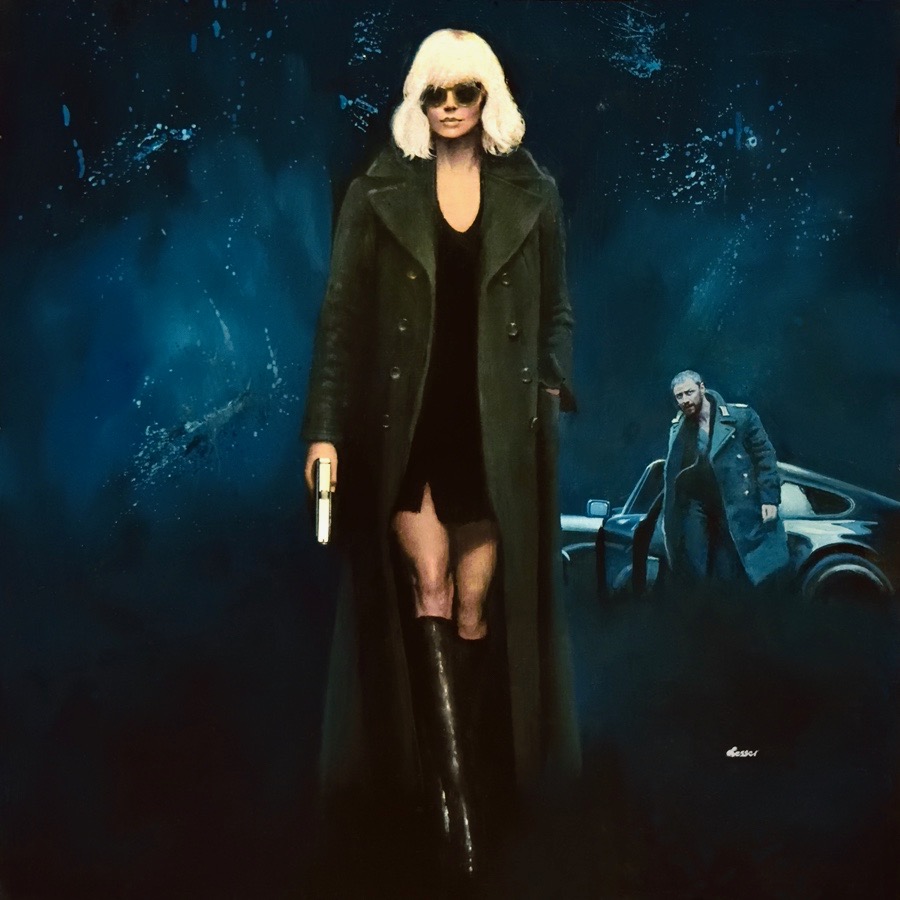 Acrylic painting by Ron Lesser for Atomic Blonde