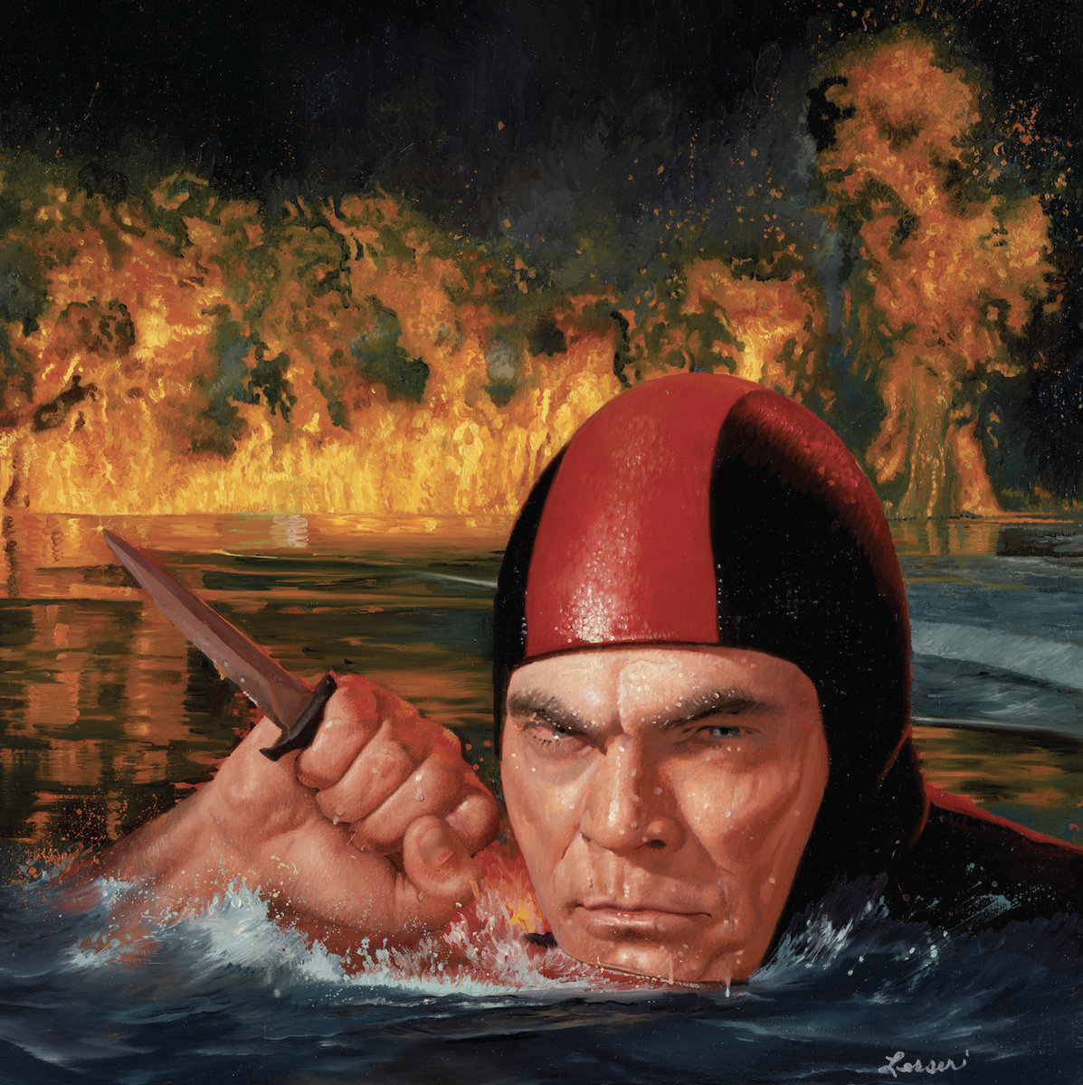 Thrilling vintage action with a sharp eye’s nod to classic pulp cover oil paintings.

The cover of Action Adventure by DJ Shadow, with artwork by Ron Lesser.