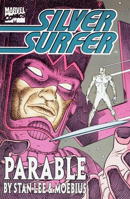 Artwork by Mœbius for the Silver Surfer cover of Marvel Comics