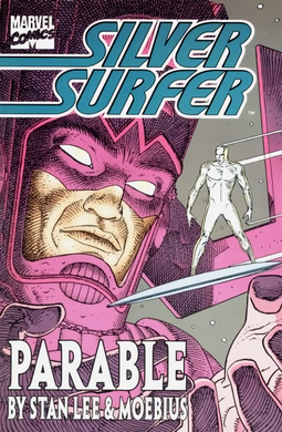 Artwork by M&oelig;bius for the Silver Surfer cover of Marvel Comics