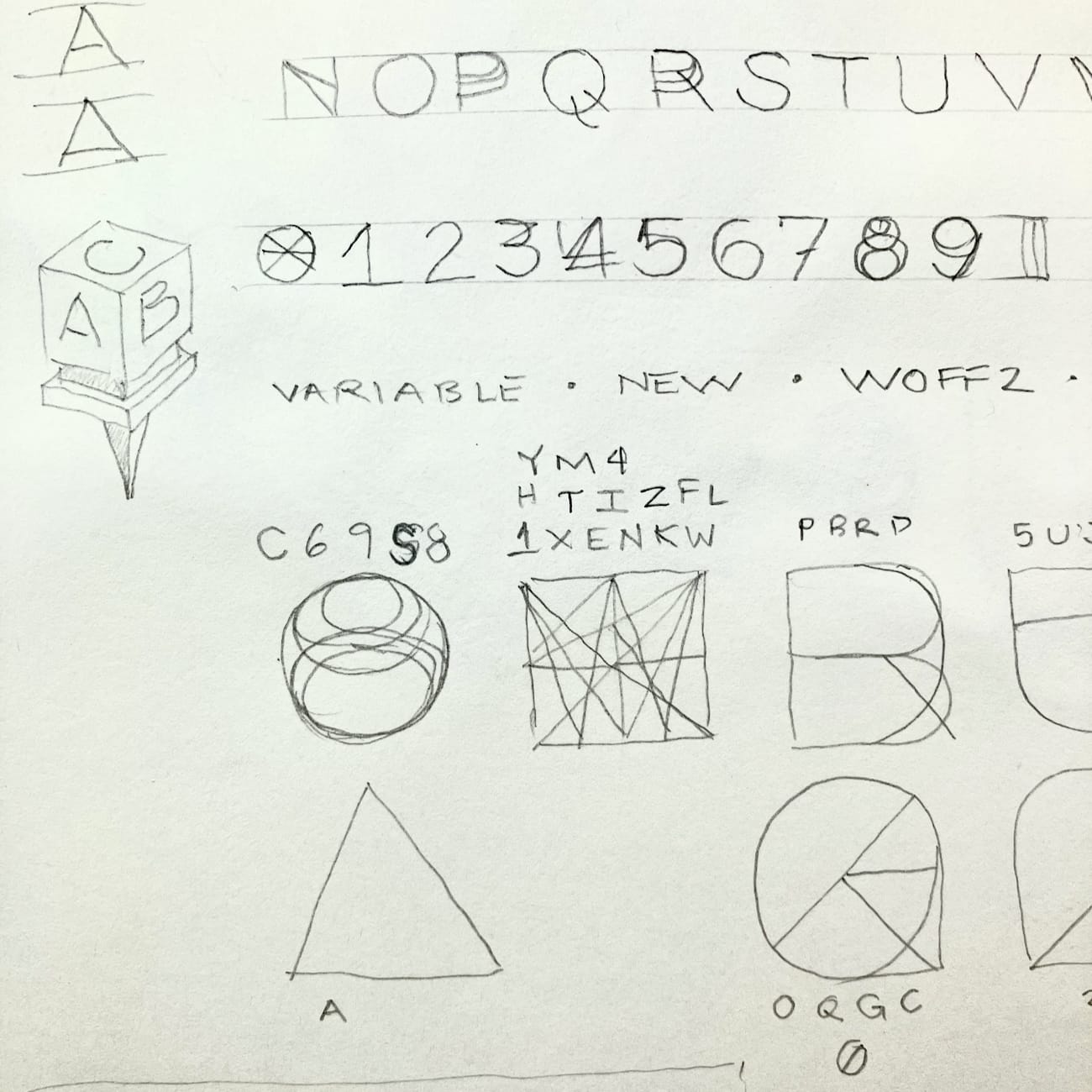 screenshot of sketches for typeface
