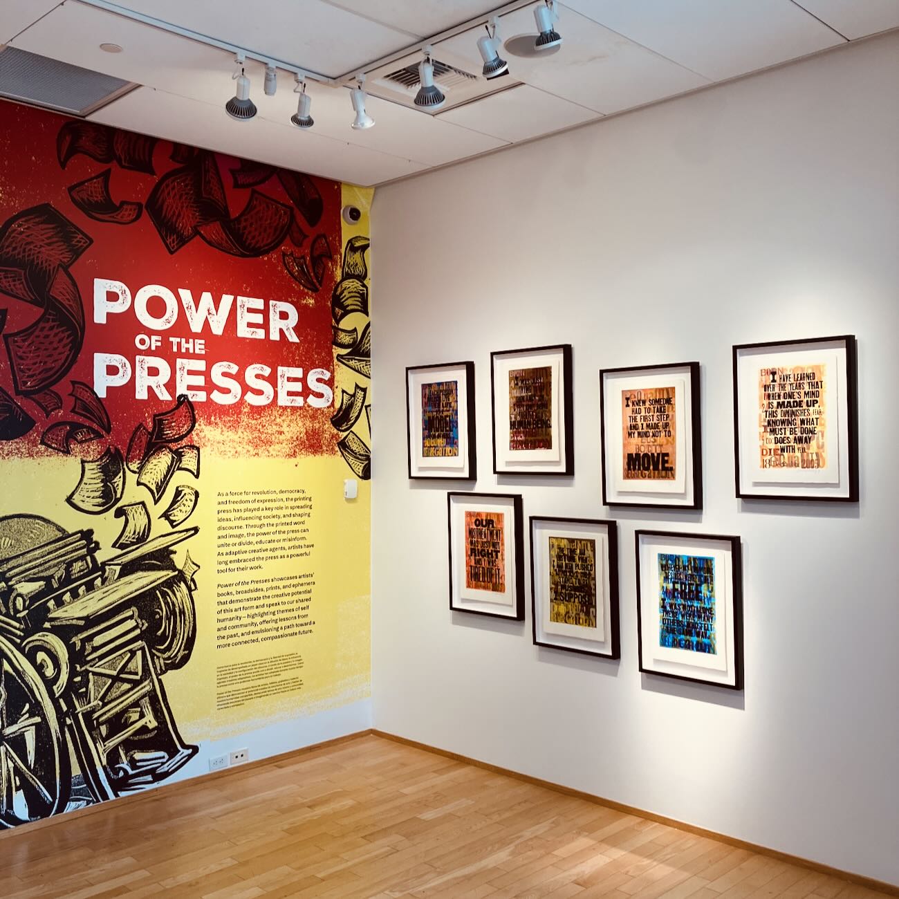 Power of the Presses art museum installation