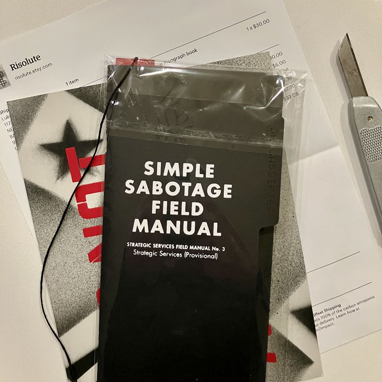 Preview image from Scott Boms’ printing of the Simple Sabotage Field Manual